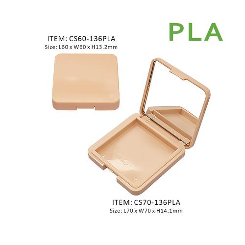 Square empty pla makeup compact packaging