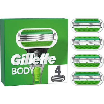 Gillette Body Razor Blades for Men 4 Replacement Blades 3 Blades Stronger Than