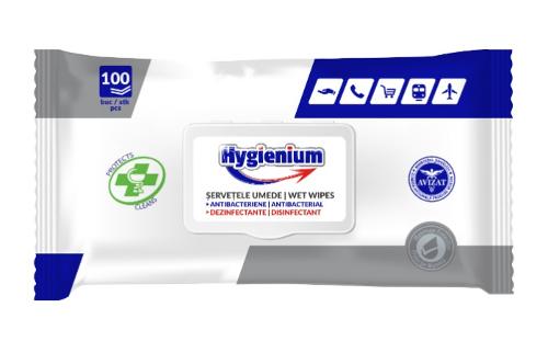 HYGIENIUM ANTIBACTERIAL WET WIPES with plastic lid  100PCS