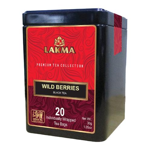 Lakma Wild Berries Foil Enveloped Tea Bags In Tins – 1.5g X 20 Envelopes