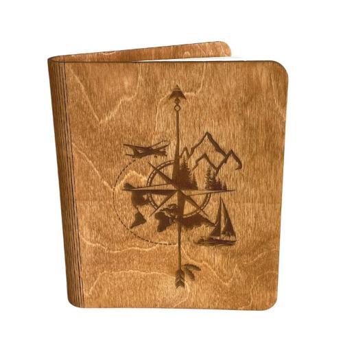 Wooden notebook Travel