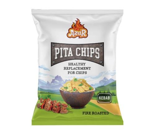 Pita chips with kebab