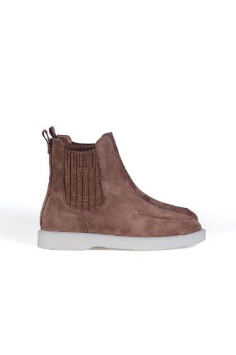 Tan Suede Genuine Leather Knitwear Chelsa Casual