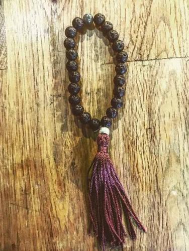 Buddhist Mala Bracelet 27 Black Lava Stone