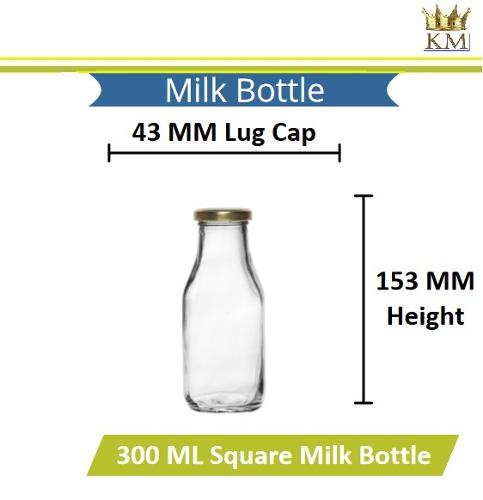 Square Glass Milk Bottle