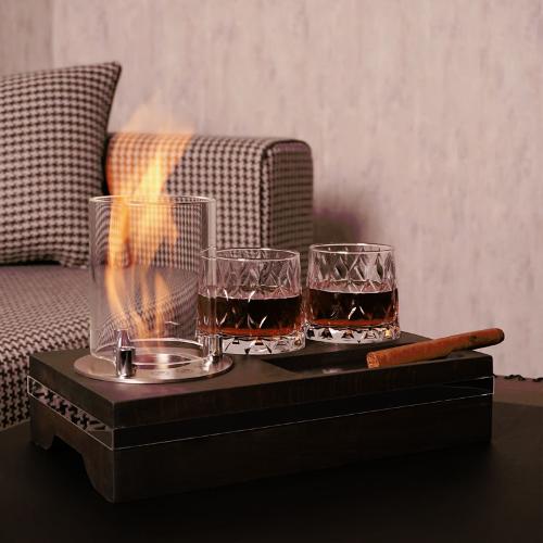 Korflame Finire table fireplace