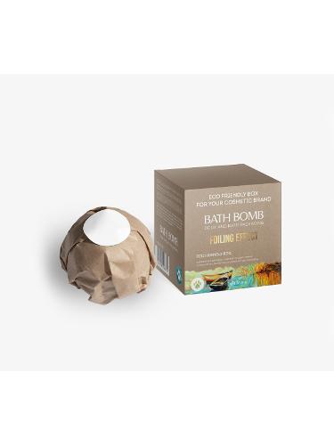 Bath bomb box cube shaped medium size kraft brown eco-friendly