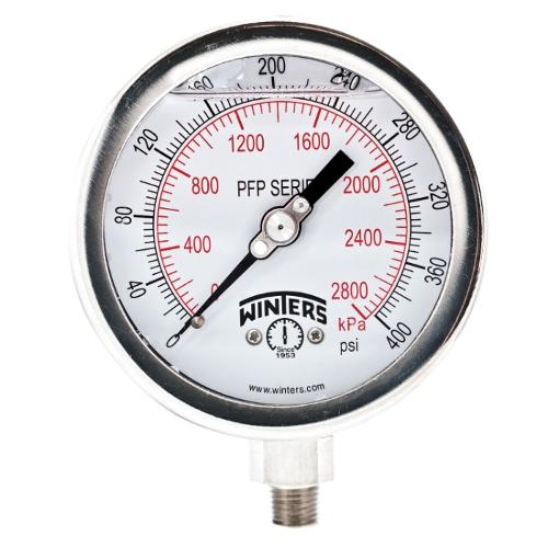 PFP PREMIUM STAINLESS STEEL LIQUID FILLED PRESSURE GAUGE