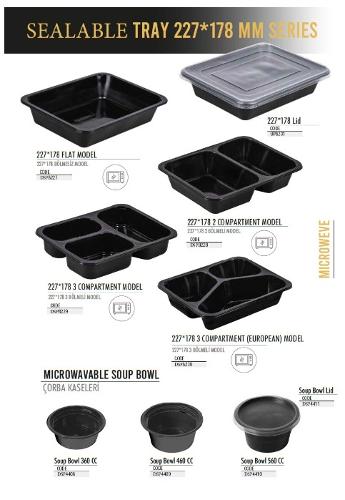 Sealable Microwavable Plastic LunchTrays - Meal Trays -