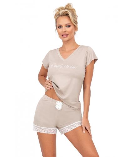 Women's pajamas with lace - Simply 1/2 beige