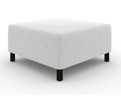 Footstool Vivian in beige, 88x88x42 cm