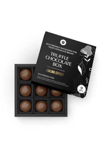 Truffle box for 9pcs black eco-friendly