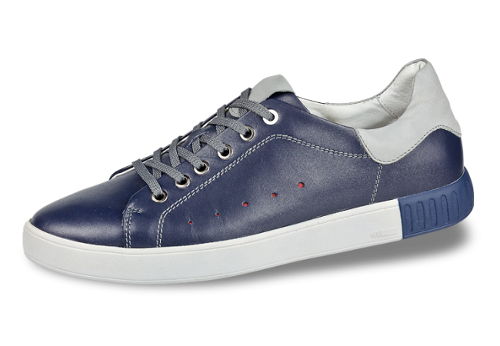 Dark blue men's shoes with white elements