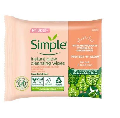 Simple Face Wipes Bio Instant Glow 20pc 