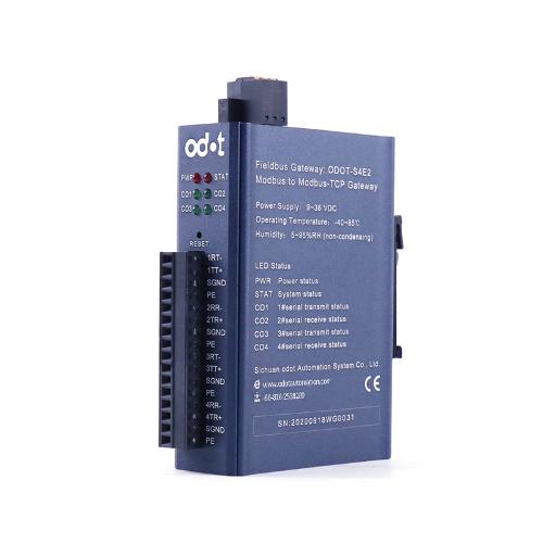 ODOT-S4E2 4 Serial Modbus RTU/ASCII to Modbus TCP converter