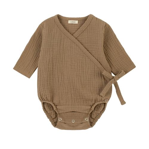 Muslin Long Sleeve Bodysuit Sand