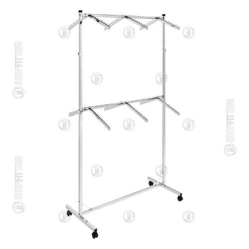KL 10 2 WAY DISPLAY STAND, DOUBLE BAR, WITH FRONT ARM