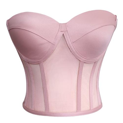 Powder pink Transparent Tie-Up Corset Bustier