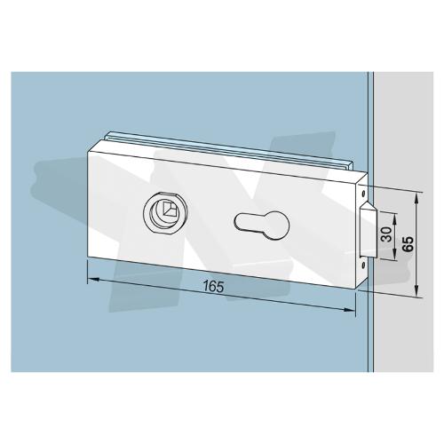 Lock angular, ready for profile cylinder, WITHOUT lever