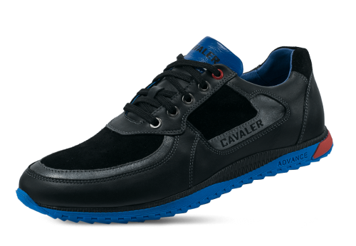 Black men's sneakers with blue accents