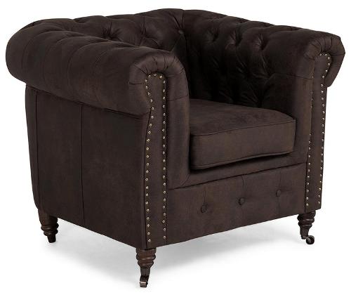 Armchair Chesterfield in vintage brown, 94x86x80 cm