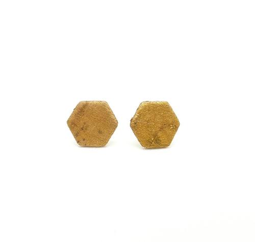 LIANA - HEXAGON CORK STUD EARRINGS