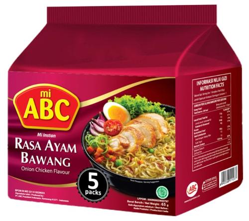 ABC INSTANT NOODLE (SOUP)CHICKEN ONION 5pk (EU)