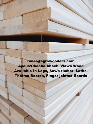 Ayous, Wawa, Obeche Sawnwood, Panels and laths