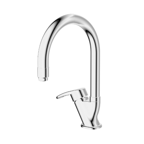 Single-lever basin mixer with movable spout