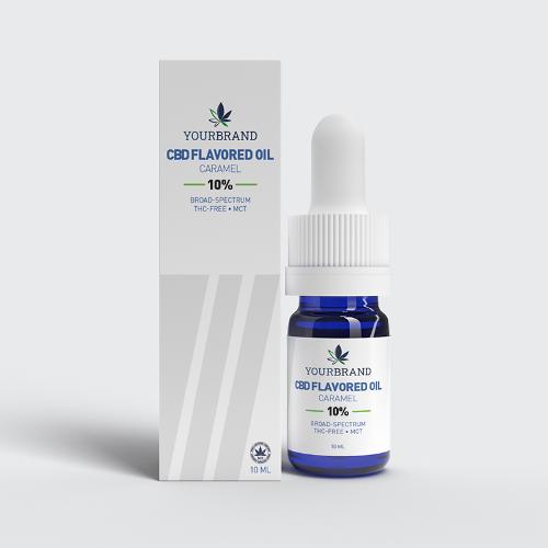 FLAVOURED CBD OIL 10% Broad-Spectrum (THC-FREE) MCT Coconut Oil - White Label