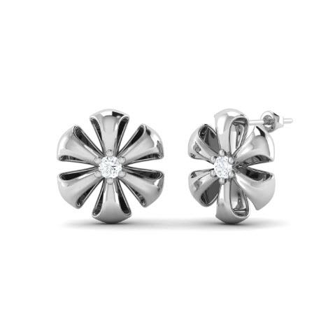 Sparkling Diamond Bow Stud Earrings