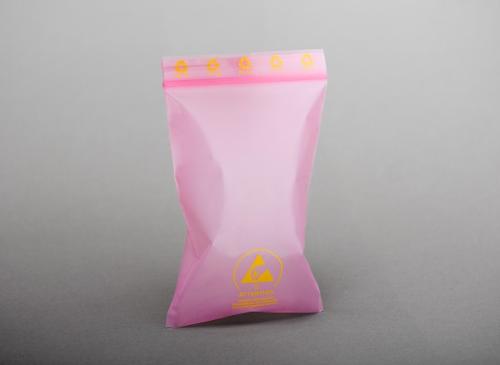 Antistatic LDPE ziplock bags 50my pink 250x350mm