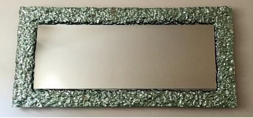 Fused glass frame mirror