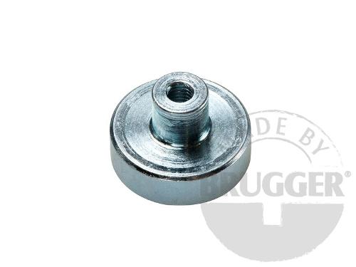 Flat pot magnets NdFeB, with screwed bush, galvanized