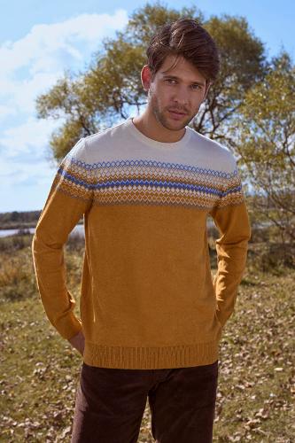 Zero collar colored knitwear sweater - sun