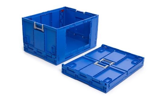 Folding box with side aperture for picking