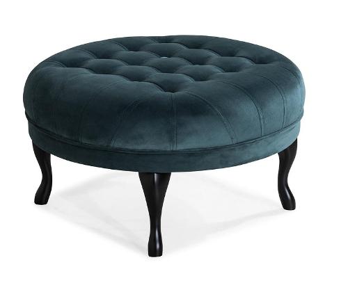 Footstool Emily in bluegreen, 80x80x44 cm