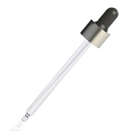 ALU Silver Night Assembled Dropper – 100 ml, Black Teat