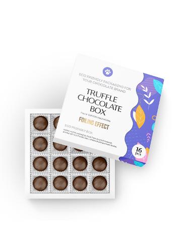 Truffle box for 16pcs white eco-friendly