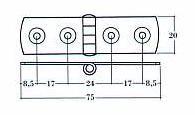 Nautical Sector Hinges / Hinges Naval Sector - Art. N / 7520 / IL