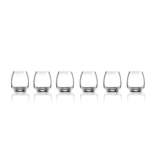 Magic Harmony Crystal & Stainless Steel Whiskey Tumblers, 6 pcs