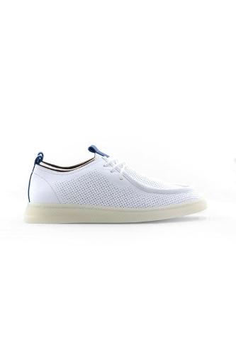 White Blue Genuine Leather Women's Sisley Shoes