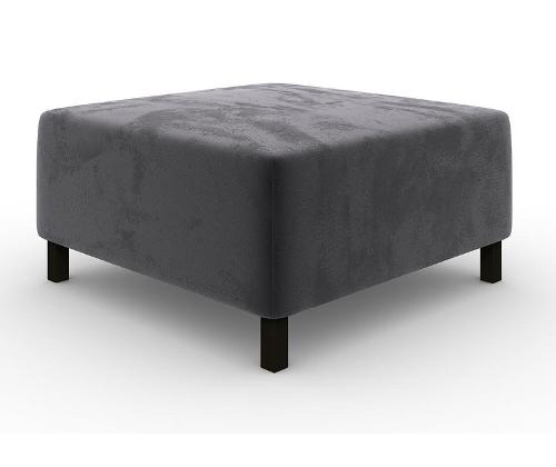 Footstool Vivian in dark gray, 88x88x42 cm