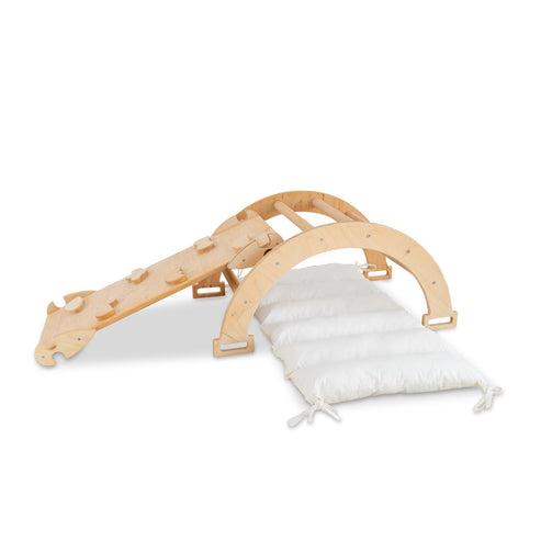 Montessori Climbing Board Arch Set (Arch+Ramp+Cushion) Wood