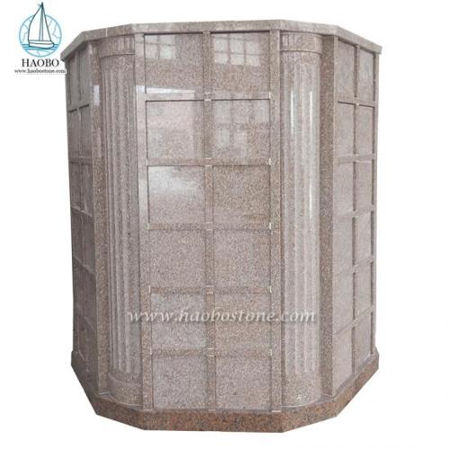 Haobo Stone 72 Niche Hexagonal Shape Cemetery Columbarium With Columns