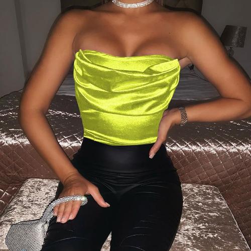 S-L Women Sexy Solid Color Crease Strap Bodysuit