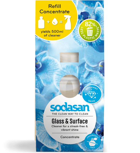 Sodasan Glass Cleaner Glass & Surface Refill Concentrate