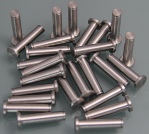 Stainless steel flat head dowel.