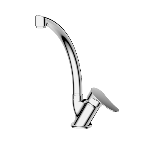 Single-lever sink mixer with movable spout