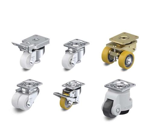 Compact and levelling castors